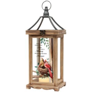 "Memory a Treasure" Cardinal Memorial Lantern